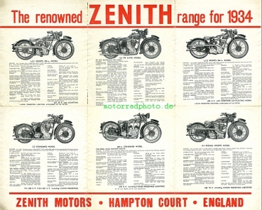 Preview: Zenith Motorrad Prospekt  12 Seiten 1934      zen-p34