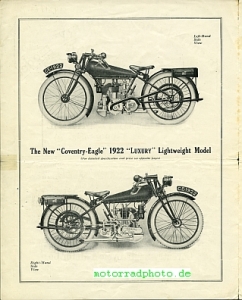 Preview: Coventry Eagle Motorrad Prospekt 6 Seiten  1922    coea-p22