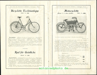 Preview: Peugeot Motorrad + Fahrrad Prospekt  40 Seiten 1908    peu-p08