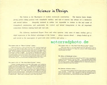 Preview: Cotton Motorrad Prospekt  8 Seiten   1930   co-p30