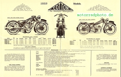 Preview: Cotton Motorrad Prospekt  8 Seiten   1930   co-p30