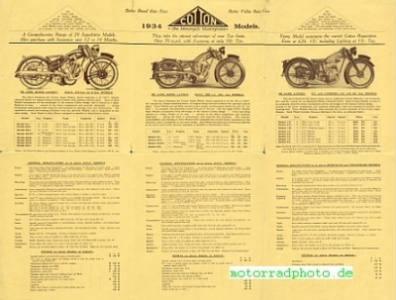 Preview: Cotton Motorrad Prospekt  12 Seiten   1934   co-p34