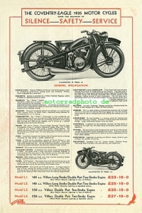Preview: Coventry Eagle Motorrad Prospekt 8 Seiten  1935    coea-p35-2