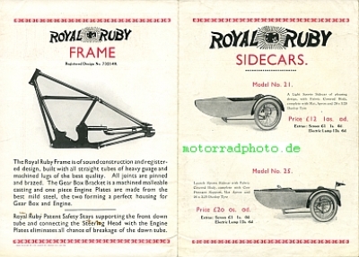 Preview: Royal Ruby Motorrad Prospekt 6 Seiten 1931   roru-p31