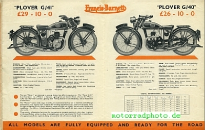 Preview: Francis Barnett Motorrad Prospekt   8 Seiten  1937     frba-p37