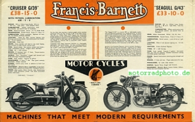 Preview: Francis Barnett Motorrad Prospekt   8 Seiten  1937     frba-p37