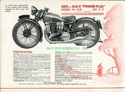 Preview: Excelsior GB Motorrad Prospekt 16 Seiten  1935   exe-gb-p35