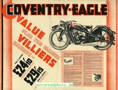 Preview: Coventry Eagle Motorrad Prospekt 8 Seiten  1933    coea-p33-2