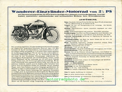 Preview: Wanderer Motorrad Prospekt 8 Seiten  1924  wa-p24