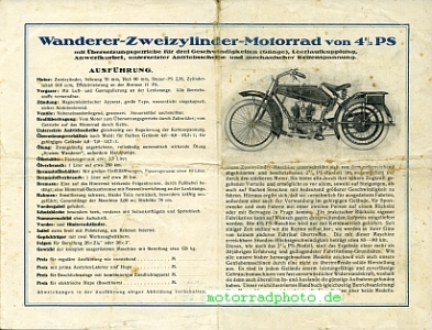 Preview: Wanderer Motorrad Prospekt 8 Seiten  1924  wa-p24