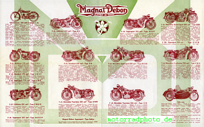 Preview: Magnat Debon Motorrad Prospekt 8 Seiten 1938   md-p38