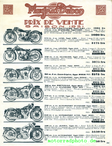 Preview: Magnat Debon Motorrad Prospekt 2 Seiten 1931   md-p31