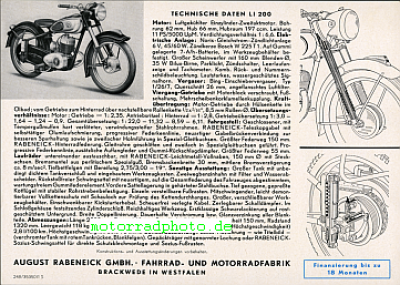 Preview: Rabeneick Motorrad Prospektblatt 2 Seiten 1953   rab-p53