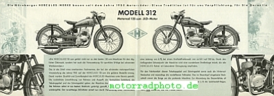 Preview: Hercules Motorrad Prospekt  4 Seiten  1952   her-p52-312