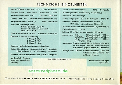 Preview: Hercules Motorrad Prospekt  4 Seiten  1952   her-p52-312