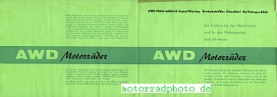 Preview: AWD Motorrad Prospekt 4 Seiten  1955      awd-p55