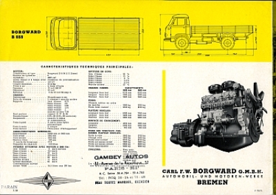 Preview: Borgward LKW Prospekt  LKW B655 4 Seiten  1959     bor-op59-655
