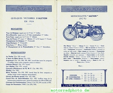 Preview: Alcyon Motorrad + Fahrrad Prospekt  24 Seiten 1925    alc-p25