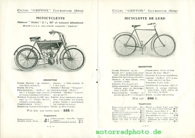 Preview: Griffon Motorrad + Fahrrad Prospekt 26 Seiten 1910    gri-p10