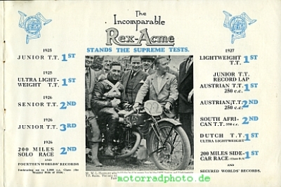 Preview: Rex - Acme Motorrad Prospekt 16 Seiten  1928  acm-p28