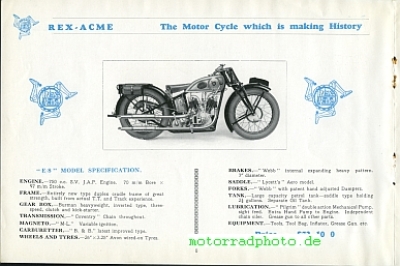 Preview: Rex - Acme Motorrad Prospekt 16 Seiten  1928  acm-p28