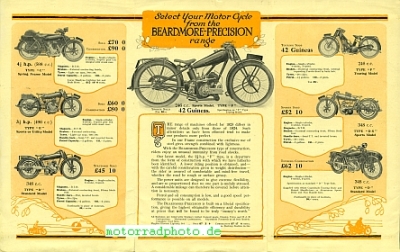 Preview: Beardmore-Precision Motorrad Prospekt 6 Seiten  1920  bepr-20
