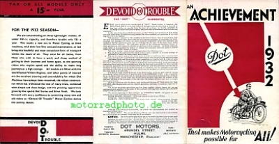 Preview: Dot  Motorrad Prospekt 6 Seiten   1932    dot-p32