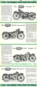 Preview: Levis Motorrad Prospekt  8 Seiten  1930    lev-p30