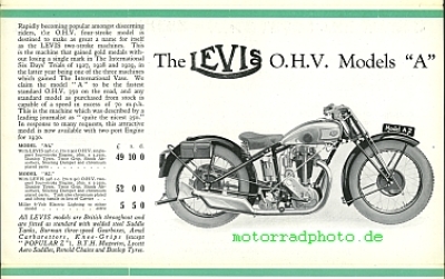 Preview: Levis Motorrad Prospekt  8 Seiten  1930    lev-p30