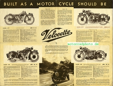 Preview: Velocette Motorrad Prospekt  8 Seiten  1934   velo-p34