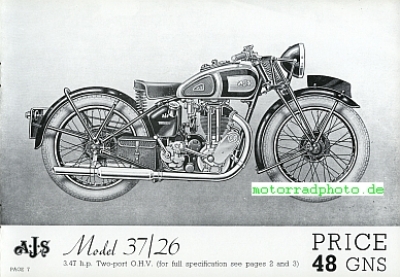 Preview: A.J.S.  Motorrad Prospekt 1937  20 Seiten   ajs-p37