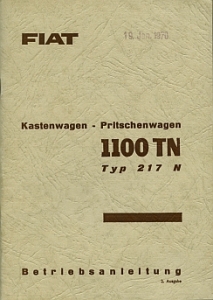 Fiat Bedienungsanleitung 1100TN Typ 217 N  1970     fiat-bdl70-1