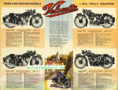 Preview: Velocette Motorrad Prospekt  8 Seiten  1939   velo-p39
