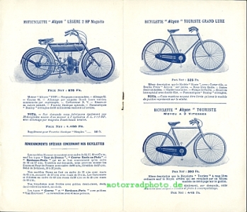 Preview: Alcyon Motorrad Fahrrad +  Auto Prospekt  12 Seiten 1910   alc-p10