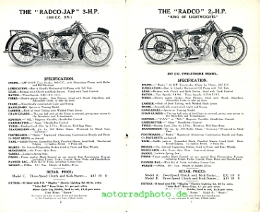 Preview: Radco Motorrad Prospekt  8 Seiten  1928       radc-p28