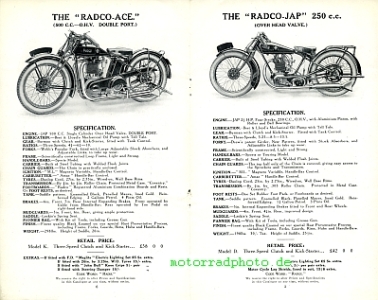 Preview: Radco Motorrad Prospekt  8 Seiten  1928       radc-p28