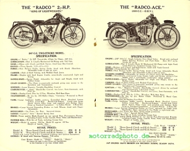Preview: Radco Motorrad Prospekt  8 Seiten  1929       radc-p29