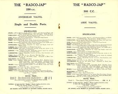 Preview: Radco Motorrad Prospekt  8 Seiten  1929       radc-p29