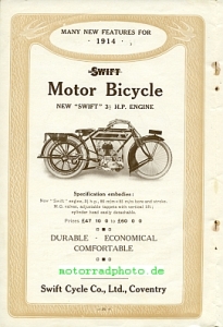 Preview: Swift Motorrad + Fahrrad Prospekt  26 Seiten  1914       swi-p14 Preview: Swift Motorrad + Fahrrad Prospekt  26 Seiten  1914       swi-p14