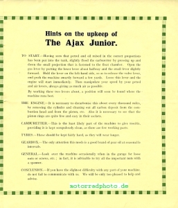 Preview: Ajax Motorrad Prospekt 6 Seiten  1923   ajax-p23