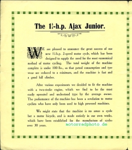 Preview: Ajax Motorrad Prospekt 6 Seiten  1923   ajax-p23