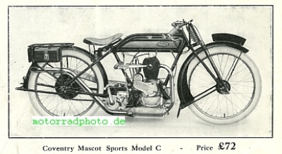 Preview: Coventry Mascot Motorrad Prospekt 4 Seiten 1923  covma-p23