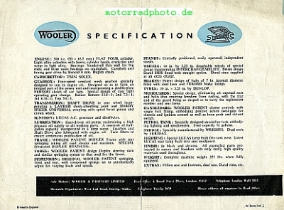 Preview: Wooler Motorrad Prospekt  4 Seiten 1955      woo-p55