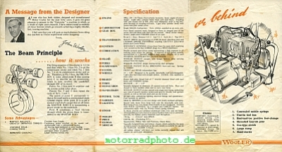 Preview: Wooler Motorrad Prospekt  4 Seiten 1949      woo-p49