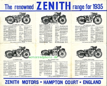 Preview: Zenith Motorrad Prospekt  12 Seiten 1935      zen-p35