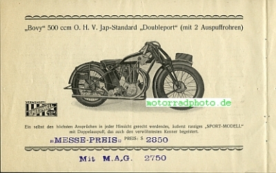 Preview: Bovy Motorrad Prospekt  24 Seiten  1928   bov-p28