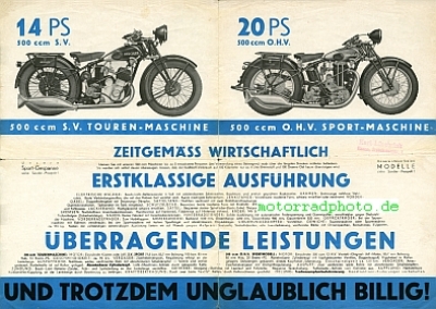 Preview: Hercules Motorrad Prospekt 4 Seiten  1932    her-p32