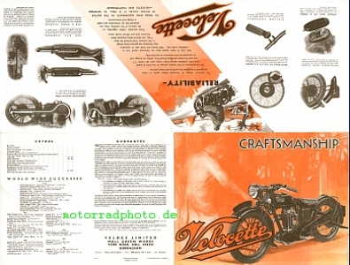 Preview: Velocette Motorrad Prospekt  8 Seiten  1933  velo-p33