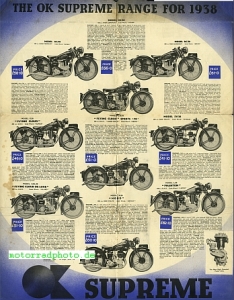 Preview: OK Supreme Motorrad Prospekt  12 Seiten 1938   ok-p38
