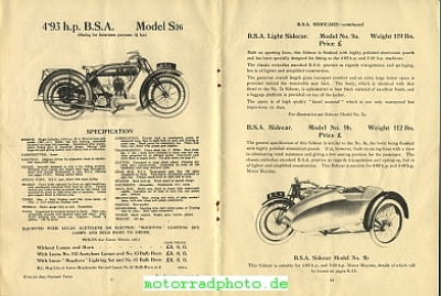 Preview: BSA Motorrad Prospekt 40 Seiten  1926   bsa-p26